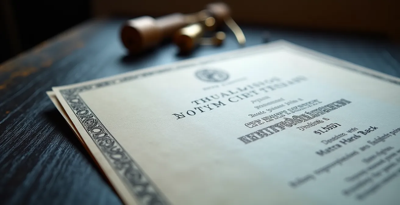 Gros plan sur des documents de certification sportive posés sur un bureau